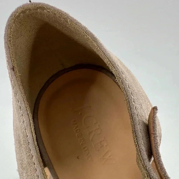 J crew womens sandals size 10 taupe Italian suede t-strap gladiator - Picture 10 of 12